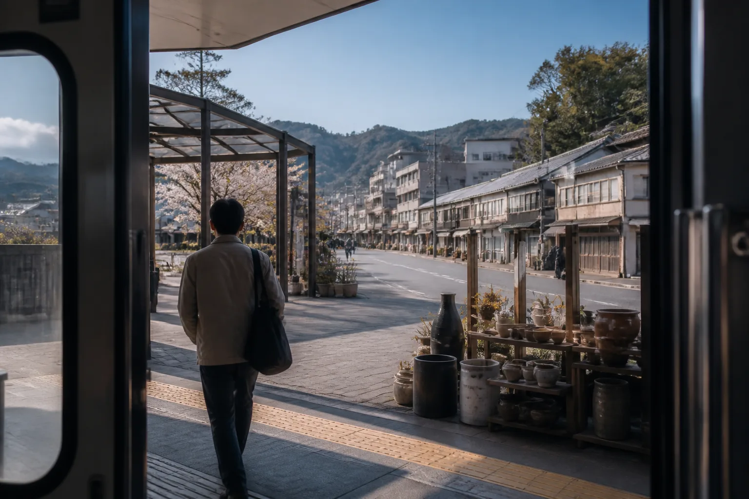 多治見駅から窯町へを描いた編集画像