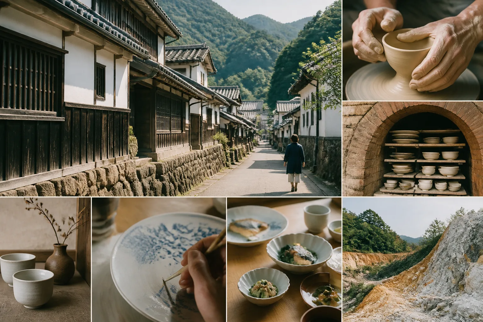 佐賀県・有田内山と泉山で日用の器を味わう、日本のやきもの旅ルートを描いた編集画像