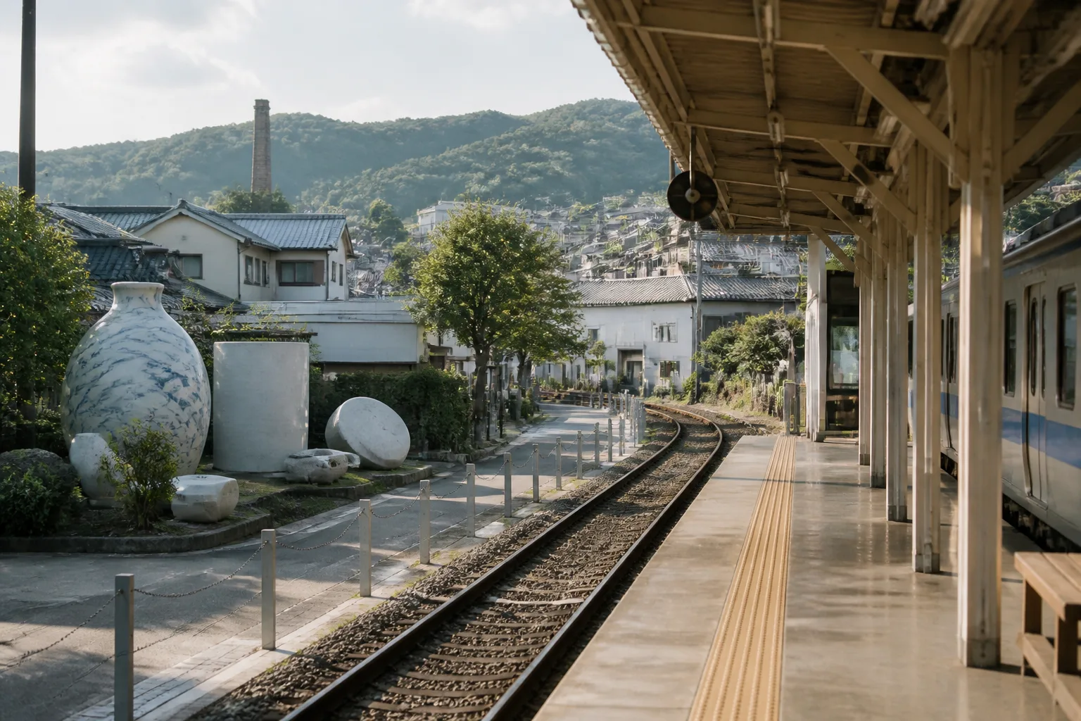 有田駅を描いた編集画像